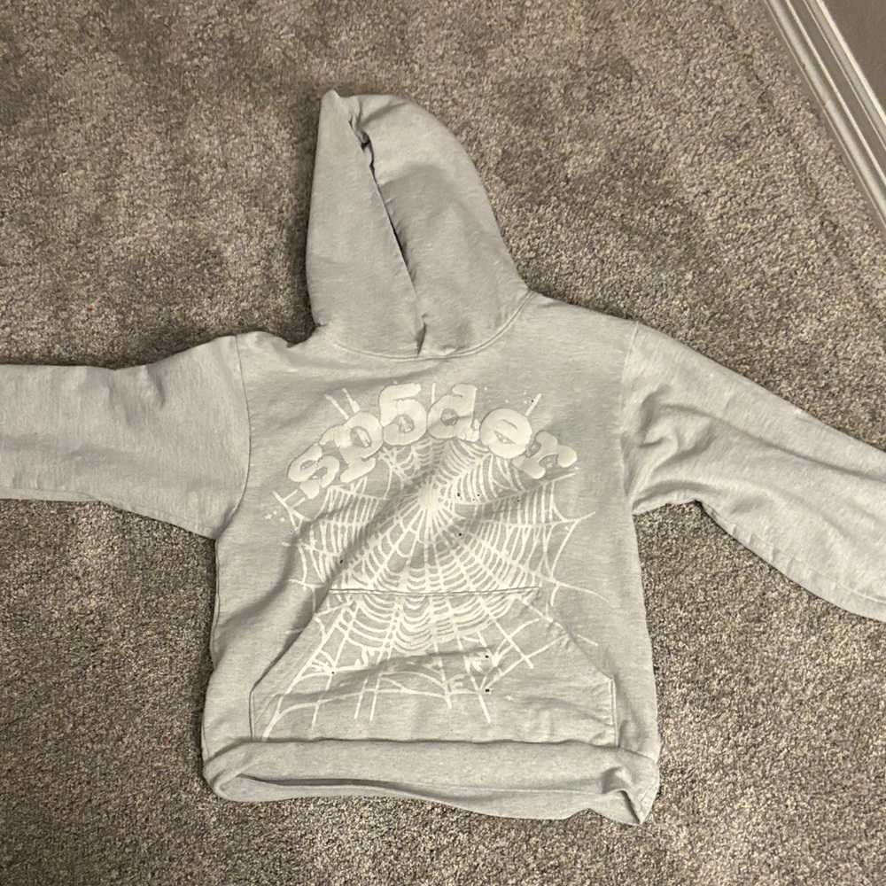 Gray Sp5der Web Hoodid